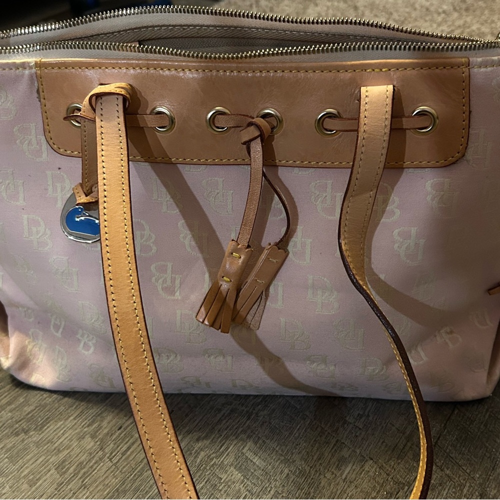 Dooney & Bourke Light Pink and Tan Shoulder Bag